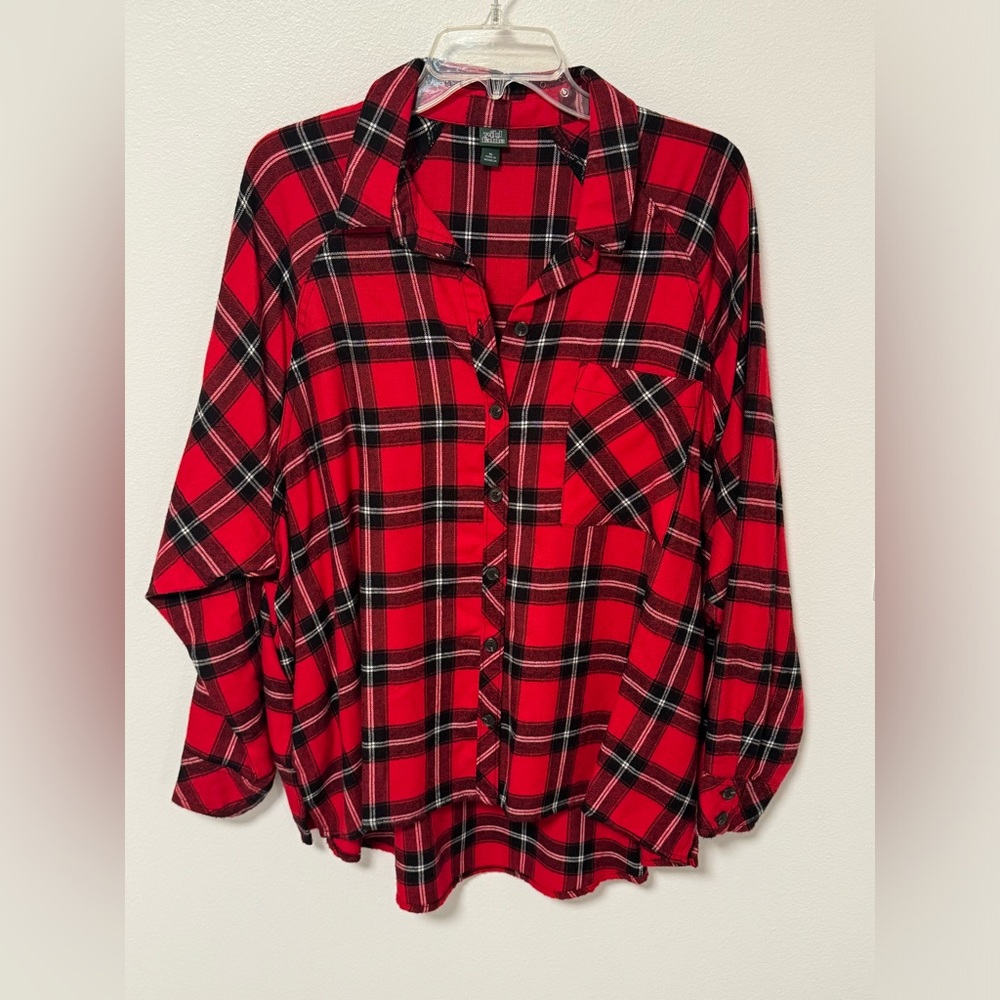 Wild Fable Red Plaid Button-Up Shirt